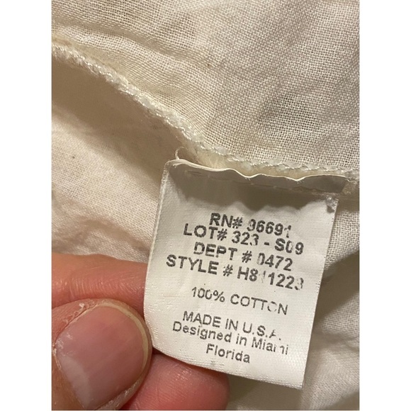 Olian Clothing Women's Cream 100% Cotyon Eyelet Dress with Black Trim Small - Picture 5 of 6